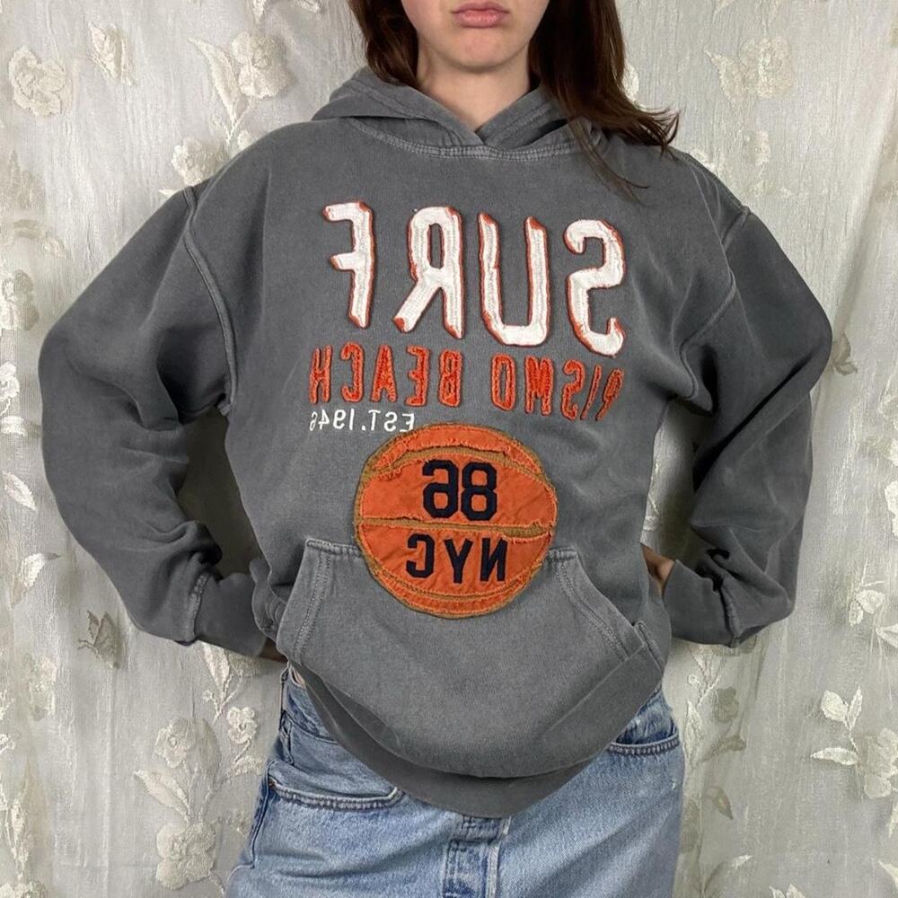 Vintage Blue 84 SURF Pismo Beach NYC 86 Basketball Hoodie